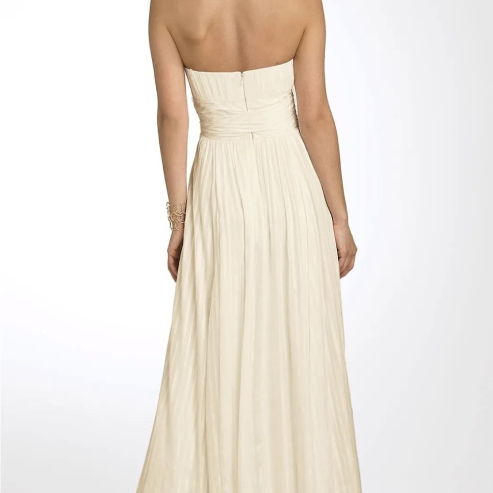 BCBG pure silk long gown dress holidays white maxi - Picture 5 of 6